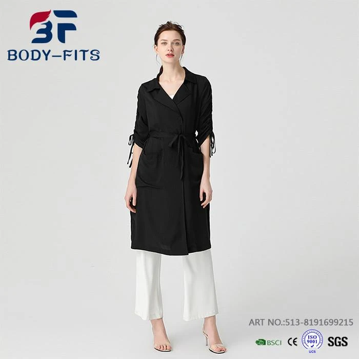 Belt Black Trench Coat Women